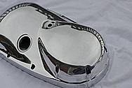 Triumph Motorcycle Aluminum Cover Piece AFTER Chrome-Like Metal Polishing and Buffing Services