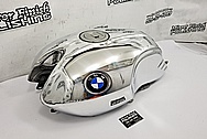 BMW Nine-T Motorcycle Aluminum Tank and Cover Piece AFTER Chrome-Like Metal Polishing and Buffing Services / Restoration Services - Aluminum Polishing - Motorcycle Polishing