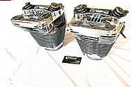 Harley Davidson Aluminum Cylinder Heads AFTER Chrome-Like Metal Polishing and Buffing Services / Restoration Services
