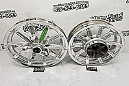 Harley Davidson Aluminum Motorcycle Wheels AFTER Chrome-Like Metal Polishing and Buffing Services / Restoration Services - Aluminum Polishing - Motorcycle Polishing