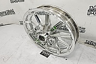 Harley Davidson Aluminum Motorcycle Wheels AFTER Chrome-Like Metal Polishing and Buffing Services / Restoration Services - Aluminum Polishing - Motorcycle Polishing