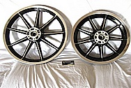 Aluminum Motorcycle Wheel AFTER Chrome-Like Metal Polishing and Buffing Services Plus Custom Painting Services