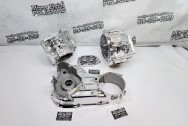 Harley Davidson Aluminum Motorcycle Engine Case, Transmission Case and Primary Cover AFTER Chrome-Like Metal Polishing and Buffing Services / Restoration Services - Aluminum Polishing - Motorcycle Polishing