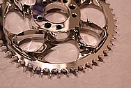 Custom Aluminum Chopper Sprocket AFTER Chrome-Like Metal Polishing and Buffing Services