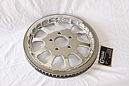 Aluminum Motorcycle Belt Pulley AFTER Chrome-Like Metal Polishing and Buffing Services / Restoration Services 