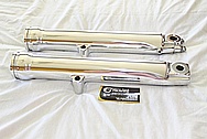 1998 Harley Davidson WideGlide Aluminum Front Forks AFTER Chrome-Like Metal Polishing and Buffing Services / Resoration Services 