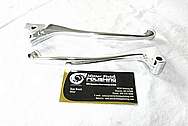 Motorcycle Aluminum Brake Levers and Reservoir AFTER Chrome-Like Metal Polishing and Buffing Services / Resoration Services 