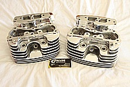 2008 Harley Davidson Road King Motorcycle Aluminum Cylinder Heads AFTER Chrome-Like Metal Polishing and Buffing Services / Resoration Services 