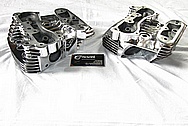 Harley Davidson Motorcycle Aluminum Cylinder Heads AFTER Chrome-Like Metal Polishing and Buffing Services / Restoration Services 