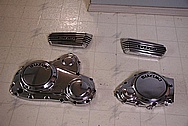 Suzuki Motorcycle Aluminum Cover Pieces AFTER Chrome-Like Metal Polishing and Buffing Services