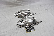 Triumph Aluminum Motorcycle Engine Cover Piece AFTER Chrome-Like Metal Polishing and Buffing Services / Restoration Services 