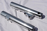 Yamaha Victory Motorcycle Aluminum Front Forks AFTER Chrome-Like Metal Polishing and Buffing Services