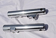 Yamaha Victory Motorcycle Aluminum Front Forks AFTER Chrome-Like Metal Polishing and Buffing Services