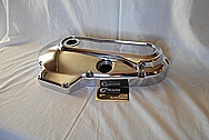 Harley Davidson Aluminum Motorcycle Engine Cover Piece AFTER Chrome-Like Metal Polishing and Buffing Services / Restoration Services