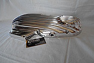 Motorcycle Aluminum, Finned Engine Cover Piece AFTER Chrome-Like Metal Polishing and Buffing Services / Restoration Services