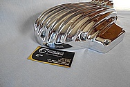 Motorcycle Aluminum, Finned Engine Cover Piece AFTER Chrome-Like Metal Polishing and Buffing Services / Restoration Services