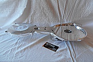 Motorcycle Aluminum Engine Backplate Piece AFTER Chrome-Like Metal Polishing and Buffing Services / Restoration Services