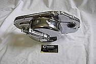 Aluminum Motorcycle Cover Piece AFTER Chrome-Like Metal Polishing and Buffing Services Plus Clear Coating Services 