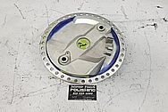 Motorcycle Aluminum Brake Cover BEFORE Chrome-Like Metal Polishing and Buffing Services / Restoration Services - Aluminum Polishing - Motorcycle Polishing