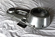 1983 Harley Davidson Shovelhead FXWG Primary Engine Cover BEFORE Chrome-Like Metal Polishing and Buffing Services