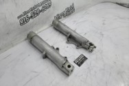 Aluminum Motorcycle Lower Fork Tubes BEFORE Chrome-Like Metal Polishing and Buffing Services / Restoration Services - Aluminum Polishing - Motorcycle Polishing 