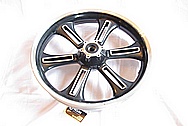 2011 Victory Crossroads Motorcycle Aluminum Wheel BEFORE Chrome-Like Metal Polishing and Buffing Services