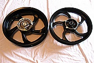 2009 Yamaha VMAX Aluminum Motorcycle Wheels BEFORE Chrome-Like Metal Polishing and Buffing Services