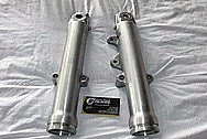 1998 Harley Davidson WideGlide Aluminum Front Forks BEFORE Chrome-Like Metal Polishing and Buffing Services / Resoration Services 