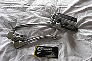 Motorcycle Aluminum Brake Levers and Reservoir BEFORE Chrome-Like Metal Polishing and Buffing Services / Resoration Services 