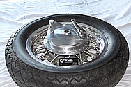 Motorcycle Alumuinum Spoked Wheel and Brake Hub BEFORE Chrome-Like Metal Polishing and Buffing Services / Restoration Services 