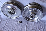 Aluminum Solid Motorcycle Wheels BEFORE Chrome-Like Metal Polishing and Buffing Services / Restoration Services 
