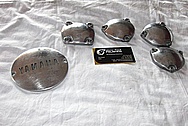 Yamaha XS650 Aluminum Motorcycle Engine Cover Pieces BEFORE Chrome-Like Metal Polishing and Buffing Services / Restoration Services 