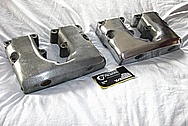 1976 Harley Davidson Shovelhead Aluminum Motorcycle Engine Rocker Box Covers BEFORE Chrome-Like Metal Polishing and Buffing Services / Restoration Services 