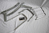 1986 Honda V-65 Magna Motorcycle Aluminum Side Rails, Seat Support and Mini Rack BEFORE Chrome-Like Metal Polishing and Buffing Services