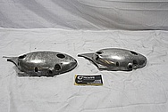 Triumph Aluminum Motorcycle Engine Cover Piece BEFORE Chrome-Like Metal Polishing and Buffing Services / Restoration Services 