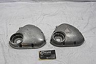 Triumph Aluminum Motorcycle Engine Cover Piece BEFORE Chrome-Like Metal Polishing and Buffing Services / Restoration Services 