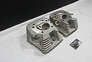 Harley Davidson Shovelhead Aluminum Cylinder Heads BEFORE Chrome-Like Metal Polishing and Buffing Services / Restoration Service