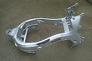 2006 Suzuki Hayabusa Aluminum Motorcycle Frame BEFORE Chrome-Like Metal Polishing and Buffing Services