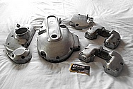 Harley Davidson Aluminum Motorcycle Engine Cover Pieces BEFORE Chrome-Like Metal Polishing and Buffing Services / Restoration Services