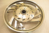 2007 Honda VTX Aluminum 19" Motorcycle Wheel BEFORE Chrome-Like Metal Polishing and Buffing Services