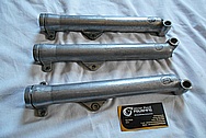 Aluminum Motorcycle Fork Tubes BEFORE Chrome-Like Metal Polishing and Buffing Services / Restoration Services