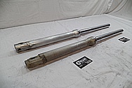 Aluminum Motorcycle Front Forks BEFORE Chrome-Like Metal Polishing and Buffing Services / Restoration Services