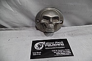 Custom Chopper Aluminum Skull Piece BEFORE Chrome-Like Metal Polishing and Buffing Services / Restoration Services