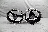 Aluminum Motorcycle Wheel Lips BEFORE Chrome-Like Metal Polishing and Buffing Services / Restoration Services