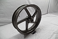 Aluminum 5 Blade Motorcycle Wheel BEFORE Chrome-Like Metal Polishing 