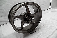 Aluminum 5 Blade Motorcycle Wheel BEFORE Chrome-Like Metal Polishing 