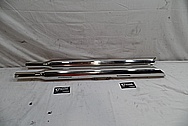 Triumph Stainless Steel Motorcycle Exhaust Pipes BEFORE Chrome-Like Metal Polishing and Buffing Services - Aluminum Polishing