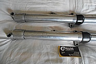 Vintage Aluminum Motorcycle Front Forks BEFORE Chrome-Like Metal Polishing - Aluminum Polishing Service