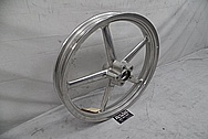 Harley Davidson Rocker Custom Aluminum Motorcycle Wheels BEFORE Chrome-Like Metal Polishing - Aluminum Polishing Services