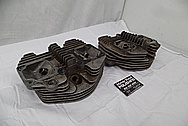 1969 Harley Davidson Pan Shovelhead Limited Edition Motorcycle Aluminum Cylinder Heads BEFORE Chrome-Like Metal Polishing - Aluminum Polishing Services